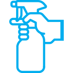 person spraying a bottle icon